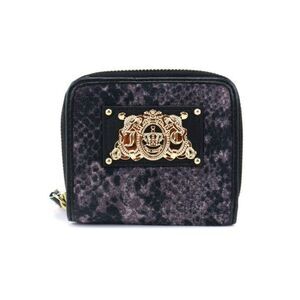 NEW Juicy Couture Wild Things Snake Print Zip Around Wallet Black